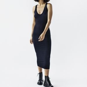 TRAVIS TADDEO black liv tank midi dress S